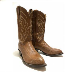 Tony Lama Size 9 Full Quill Ostrich Cowboy Boots Tan Cognac Men’s